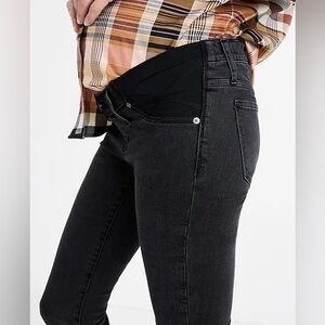 Madewell Maternity Side-Panel Black Skinny Jeans in Berkeley Wash Sz 29